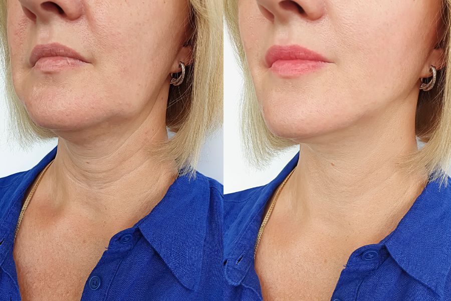 jawline slimming before and after