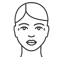 Facial diagram of crows feet location