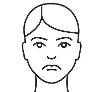 Facial diagram of downturned mouth