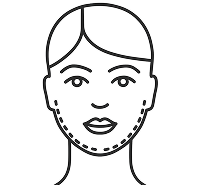 Facial diagram of jawline slimming