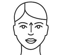 Facial diagram of nasal tip lift